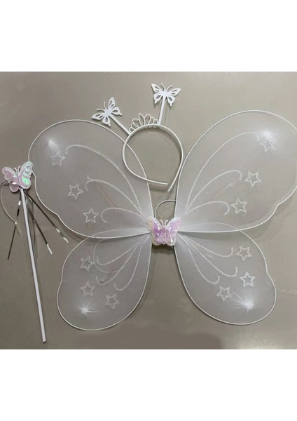 Beyaz Renk Kanadı Tacı ve Sopası