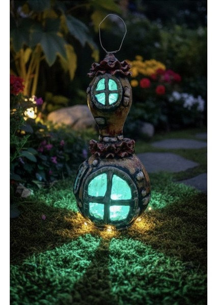Ev Ya Da Bahçe Dekoru Orjinal Kabak Lamba Güneş Enerjili