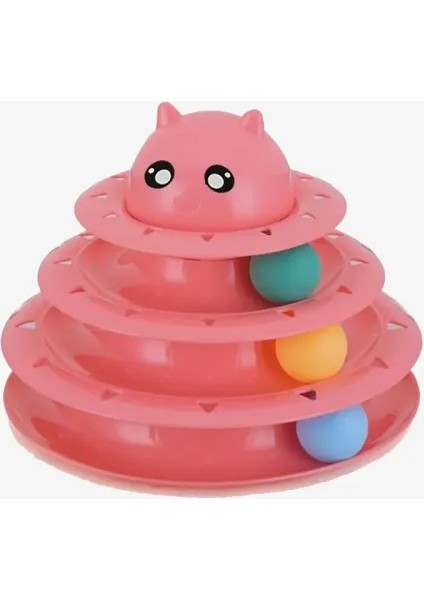 Kedi Başlıklı 3 Katlı Kedi Oyuncağı