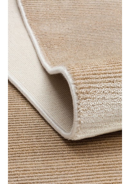 Loft 01 Beige Düz Sade Modern Tasarımlı, Yüksek Kalite Sık Dokuma Viskon salon halısı
