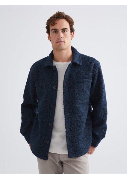 Yeni Sezon Regular Fit Uzun Kollu Pelüş Erkek Gömlek Ceket