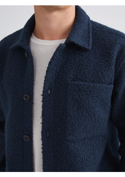 Yeni Sezon Regular Fit Uzun Kollu Pelüş Erkek Gömlek Ceket modelleri