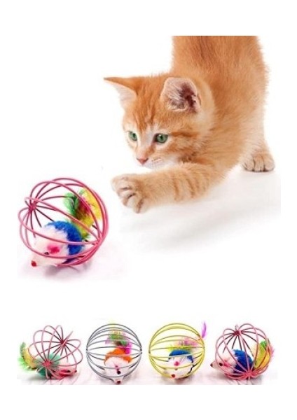 Kafesli Fareli Kedi Köpek Oyun Topu