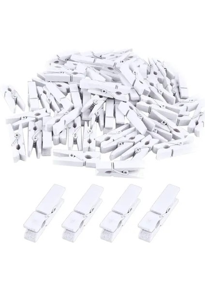 1000 Adet Beyaz Ahşap Mandal Seti (2.5 Cm)