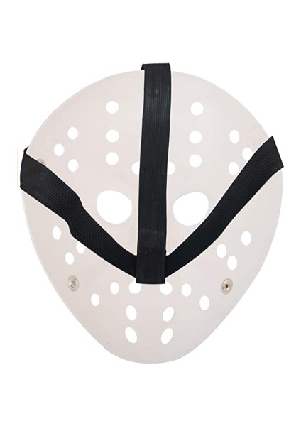 Beyaz Kırmızı Çizgili Tam Yüz Hokey Maskesi indirimleri