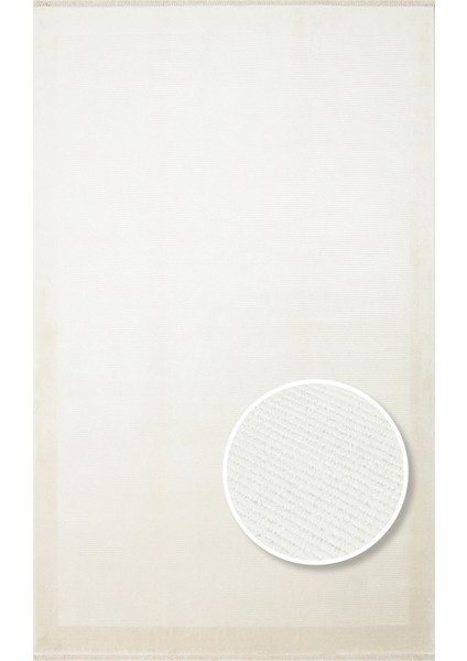 Loft 02 Cream Düz Sade Modern Tasarımlı, Yüksek Kalite Sık Dokuma Viskon salon halısı