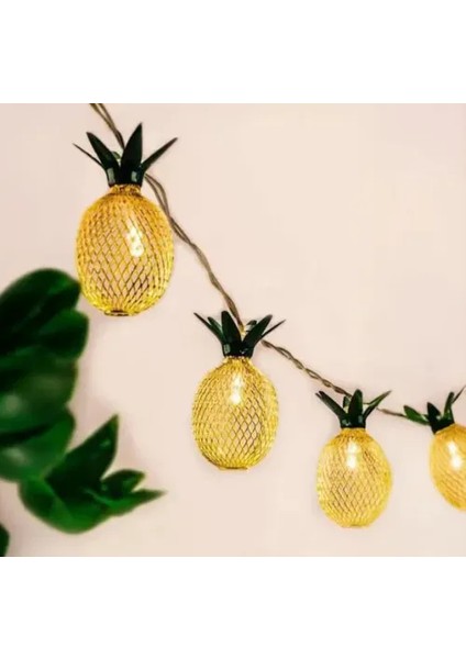 2 Metre 10 LED Pilli 2 Kademeli Ananas LED Işık