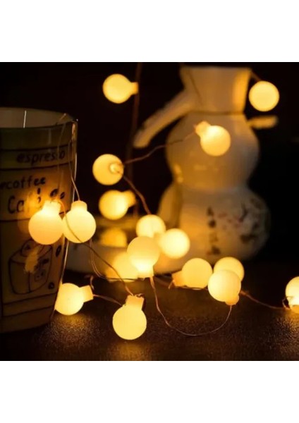 20 LED Beyaz Top Gün Işığı Pilli 2 Kademeli