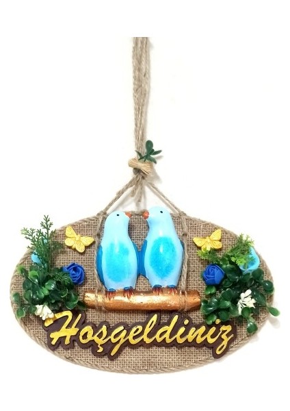 Kuşlu Hoşgeldiniz Yazılı Kapı Süsü fiyatları