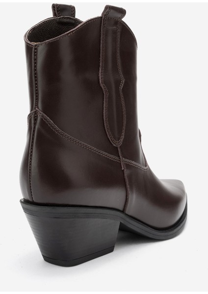 Elıa Kahverengi Cilt Hakiki Deri Kadın Western Bot indirimleri