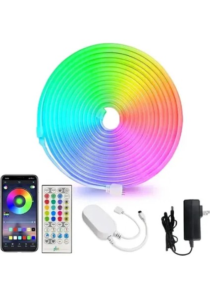 5m 16 Renk 4 Fonksiyonlu Esnek Şerit Neon LED