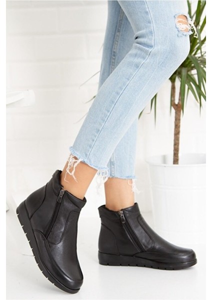 Kadın Günlük Anne Bot Çift Fermuarlı Hakiki Deri Full Ortopedik fiyatları