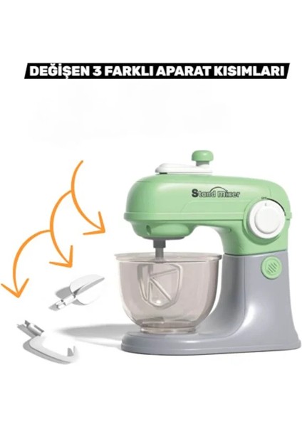 Sesli 22 cm Oyuncak 360 Derece Dönen Full Fonksiyon Hamur Yoğurma Makinesi Evcilik Mutfak Set modelleri