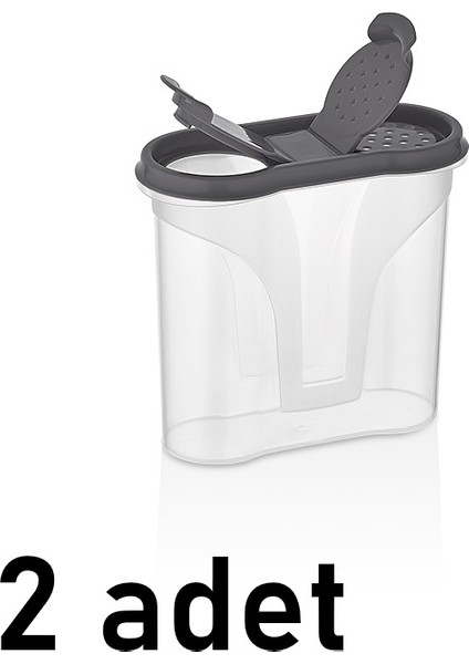 2ADET Baharatlık Tuzluk Biberlik Qlux Ideas Bpa Içermez Baharatlık 300 ml L-00536 Büyük Kapaklı