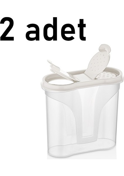 2ADET Baharatlık Tuzluk Biberlik Qlux Ideas Bpa Içermez Baharatlık 300 ml L-00536 Büyük Kapaklı