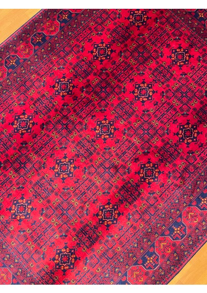 El Dokuma Afgan Halı Yıldız Desenli Ince Dokuma Bordo Renk 3 Metre Kare modelleri