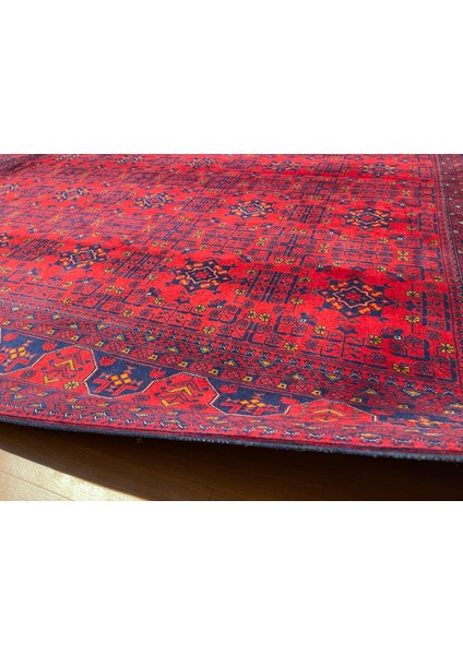 El Dokuma Afgan Halı Yıldız Desenli Ince Dokuma Bordo Renk 3 Metre Kare indirimleri