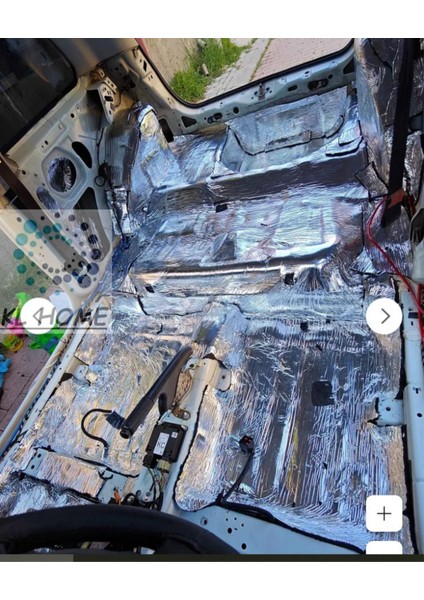 9mm kalınlık- 200*100 cm (2m2) Alüminize Folyo Kaplı Oto Araç Kaput Ses Yalıtım Süngeri Yapışkanlı