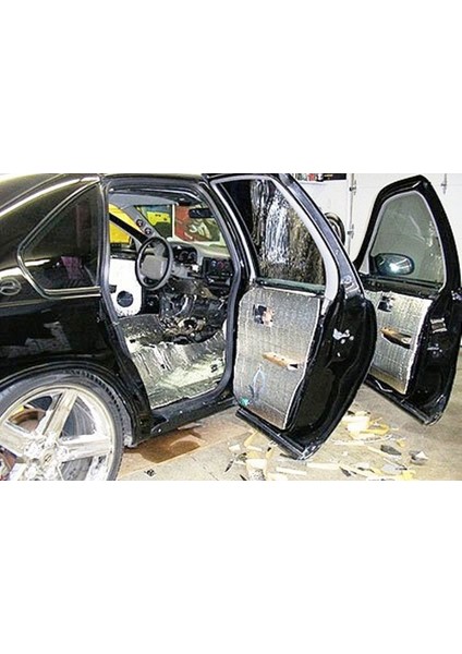 9mm kalınlık- 200*100 cm (2m2) Alüminize Folyo Kaplı Oto Araç Kaput Ses Yalıtım Süngeri Yapışkanlı