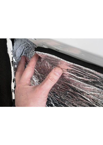 9mm kalınlık- 200*100 cm (2m2) Alüminize Folyo Kaplı Oto Araç Kaput Ses Yalıtım Süngeri Yapışkanlı