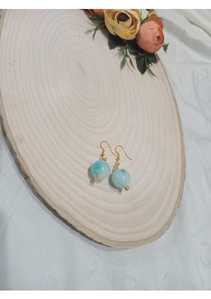 Mavi Parlak Top Küpe fırsatları