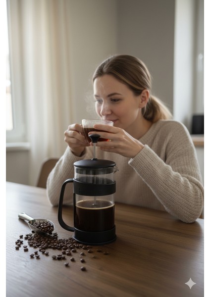 French Press - Dayanıklı Malzeme Filtre Kahve ve Bitki Çayı Demliği 400 ml