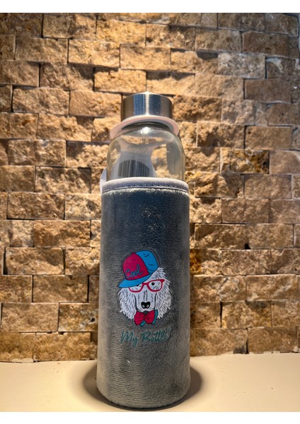 Cam Suluk Figürlü Renkli Peluş Matara Suluk My Bottle 500 ml Sağlıklı