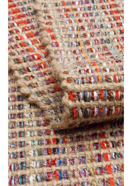 Maçka 01 Multy Jüt Görünümlü Hasır Dokusu ve Kaydırmaz Tabanıyla Dış Mekana Uygun Şık Bohem Halı