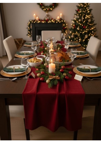 Kadife Dokulu Kırmızı Dertsiz Runner(yılbaşı özel)