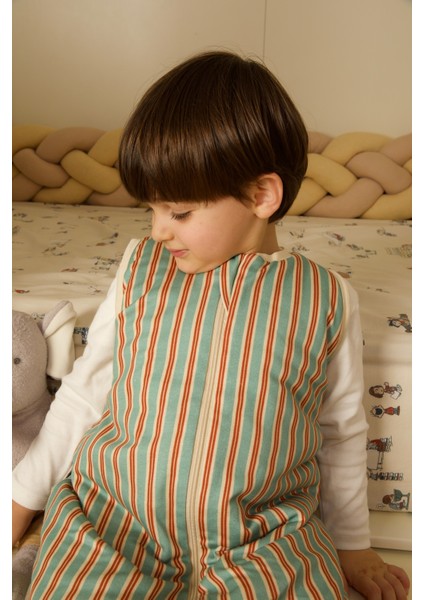 Baby Home Retro Mint 1.0 TOG Bebek Uyku Tulumu OEKO-TEX Sertifikalı %100 Pamuk