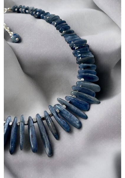 Kyanit & Hematit Doğaltaş Kadın Kolye (925 AYAR GÜMÜŞ) fiyatları