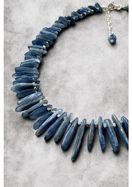 Kyanit & Hematit Doğaltaş Kadın Kolye (925 AYAR GÜMÜŞ) modelleri