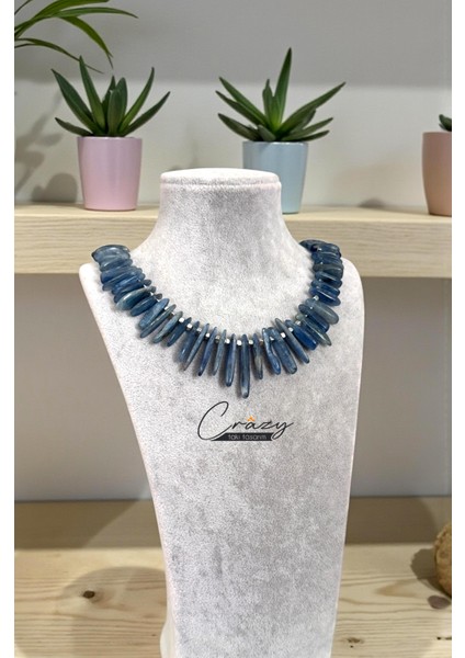 Kyanit & Hematit Doğaltaş Kadın Kolye (925 AYAR GÜMÜŞ) indirimleri