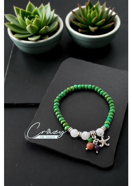 Ay Taşı ve Turkuaz (Firuze) Doğaltaş Bileklik