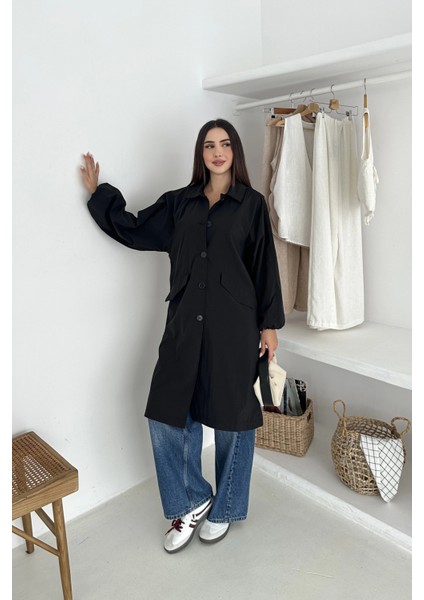 Kadın Astarlı Uzun Trençkot modelleri