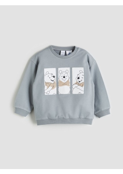 Bisiklet Yaka Uzun Kollu Winnie The Pooh Baskılı Erkek Bebek Sweatshirt ve Eşofman Alt 2'li Takım fiyatları