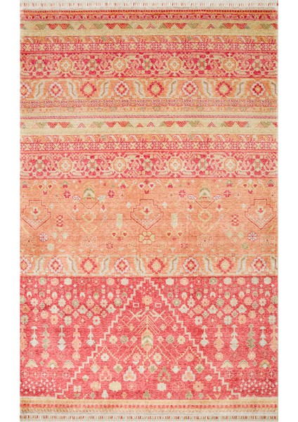 Milas 17 Red Autumn Uşaklı Kadınların Yoğun El Emeği ile Dokuduğu %100 Doğal Tencel Tezgah Halısı