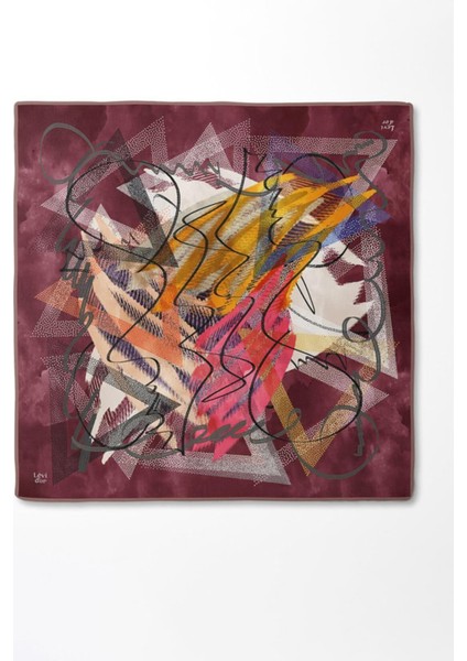 Bordo Karmaşık Desen Twill Ipek EŞARP-0915 fırsatları