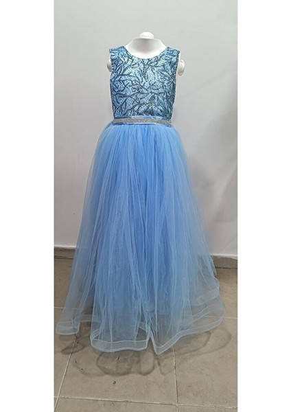 Robası Simli Uzun Kız Çocuk Abiye Elbise fırsatları