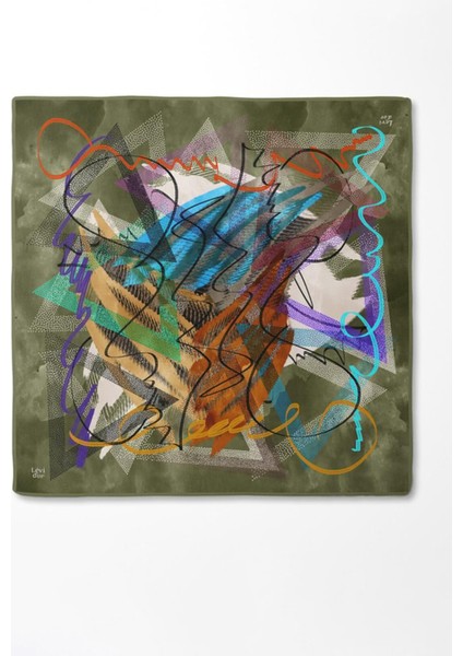 Yeşil Karmaşık Desen Twill Ipek EŞARP-0915 fırsatları