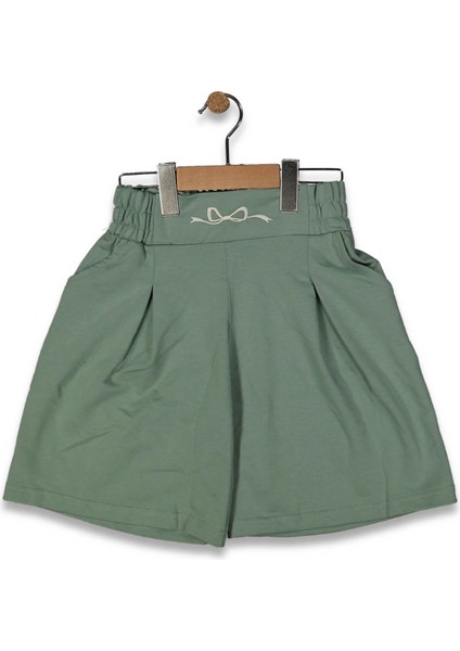 Kemer Nakışlı Önü Pileli Kız Şort