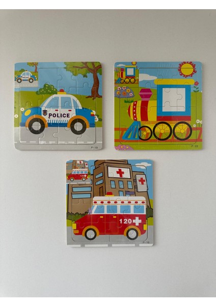 Mini Ahşap Puzzle Seti | Çocuklar Için Eğitici Basit Yapboz