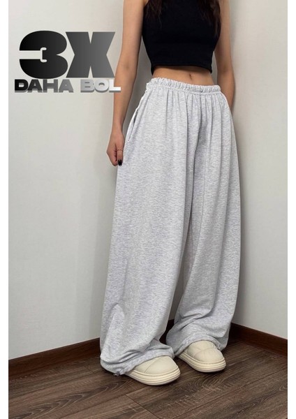 Büyük Beden Yüksek Bel Paçası Ayarlanabilir Oversize Baggy Eşofman Altı