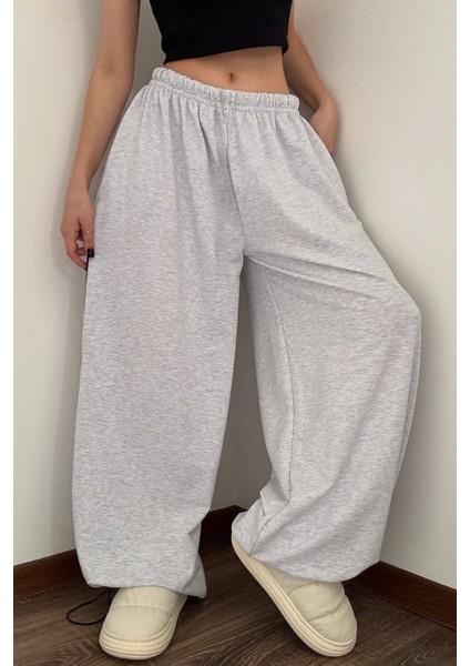 Büyük Beden Yüksek Bel Paçası Ayarlanabilir Oversize Baggy Eşofman Altı fırsatları