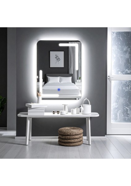 Kaivo Beyaz Led'li Lazer Kumlamalı Lavabo & Banyo Aynası (Dokunmatik Sensörlü) fiyatları
