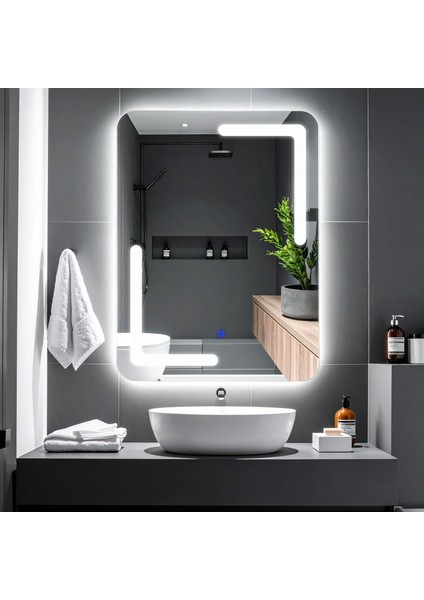 Kaivo Beyaz Led'li Lazer Kumlamalı Lavabo & Banyo Aynası (Dokunmatik Sensörlü) modelleri