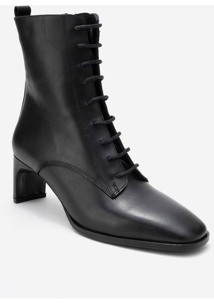 Sudy Siyah Cilt Hakiki Deri Bağcıklı Kadın Blok Topuklu Bot modelleri