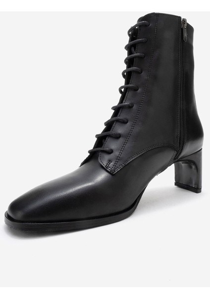 Sudy Siyah Cilt Hakiki Deri Bağcıklı Kadın Blok Topuklu Bot fırsatları