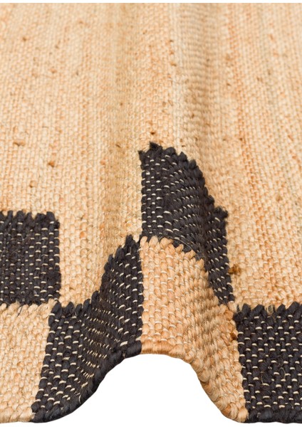 Maldiv 13 Natural Black Jüt %100 El Dokuma Hasır Halı Antre, Hol, Balkon, Oturma Odası Halısı modelleri