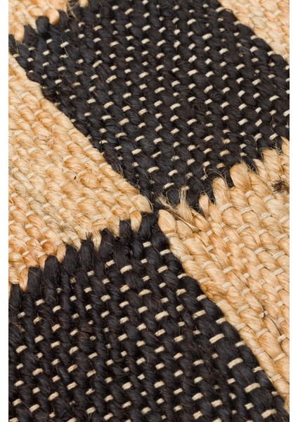 Maldiv 13 Natural Black Jüt %100 El Dokuma Hasır Halı Antre, Hol, Balkon, Oturma Odası Halısı fırsatları